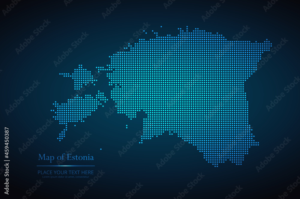 Dotted map of Estonia. Vector EPS10