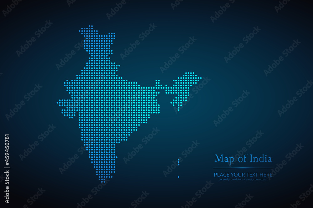 Dotted map of India. Vector EPS10
