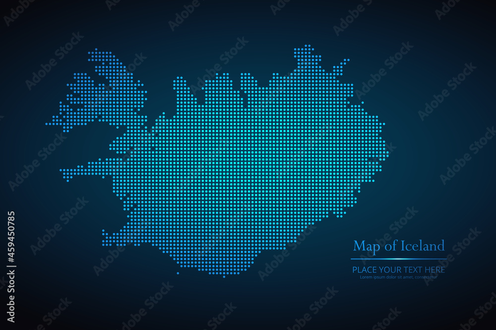 Dotted map of Iceland. Vector EPS10