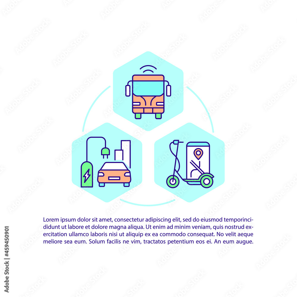 Public alternative transportation concept line icons with text. PPT page vector template with copy space. Brochure, magazine, newsletter design element. Zero emission linear illustrations on white Public alternative transportation concept line icons with text. PPT page vector template with copy space. Brochure, magazine, newsletter design element. Zero emission linear illustrations on white