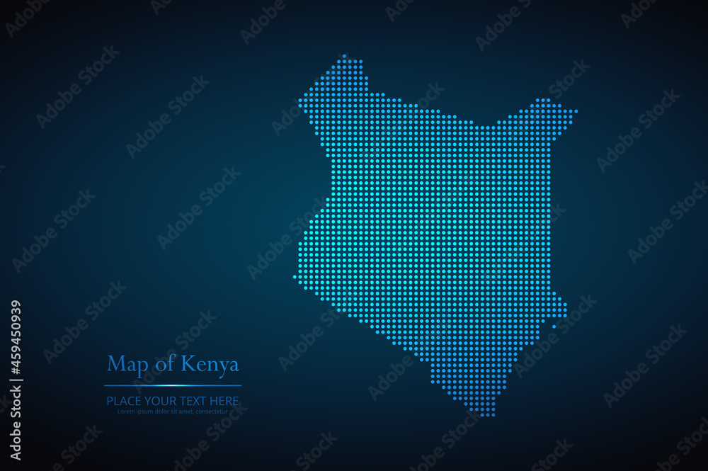 Dotted map of Kenya. Vector EPS10