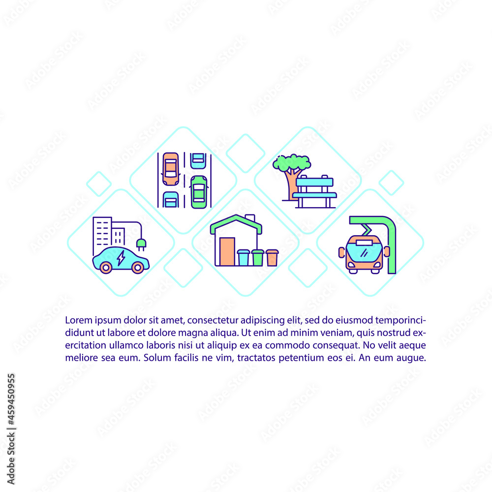 Clean modern city concept line icons with text. PPT page vector template with copy space. Brochure, magazine, newsletter design element. Environmental protection linear illustrations on white Clean modern city concept line icons with text. PPT page vector template with copy space. Brochure, magazine, newsletter design element. Environmental protection linear illustrations on white