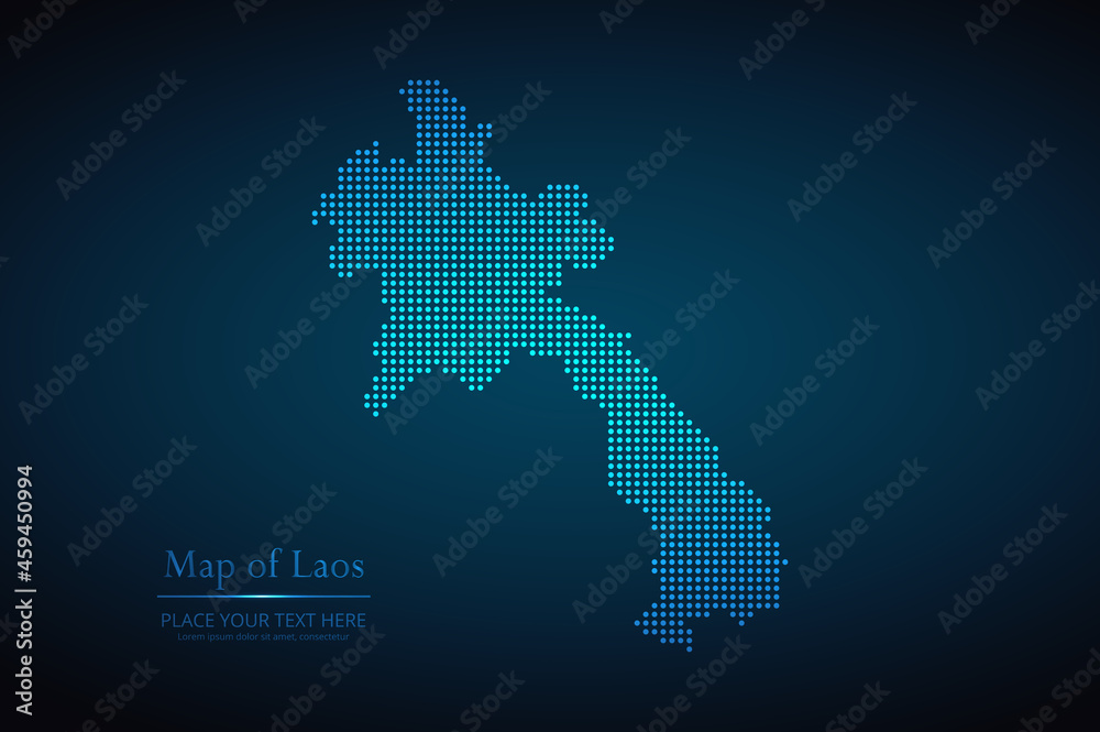 Dotted map of Laos. Vector EPS10