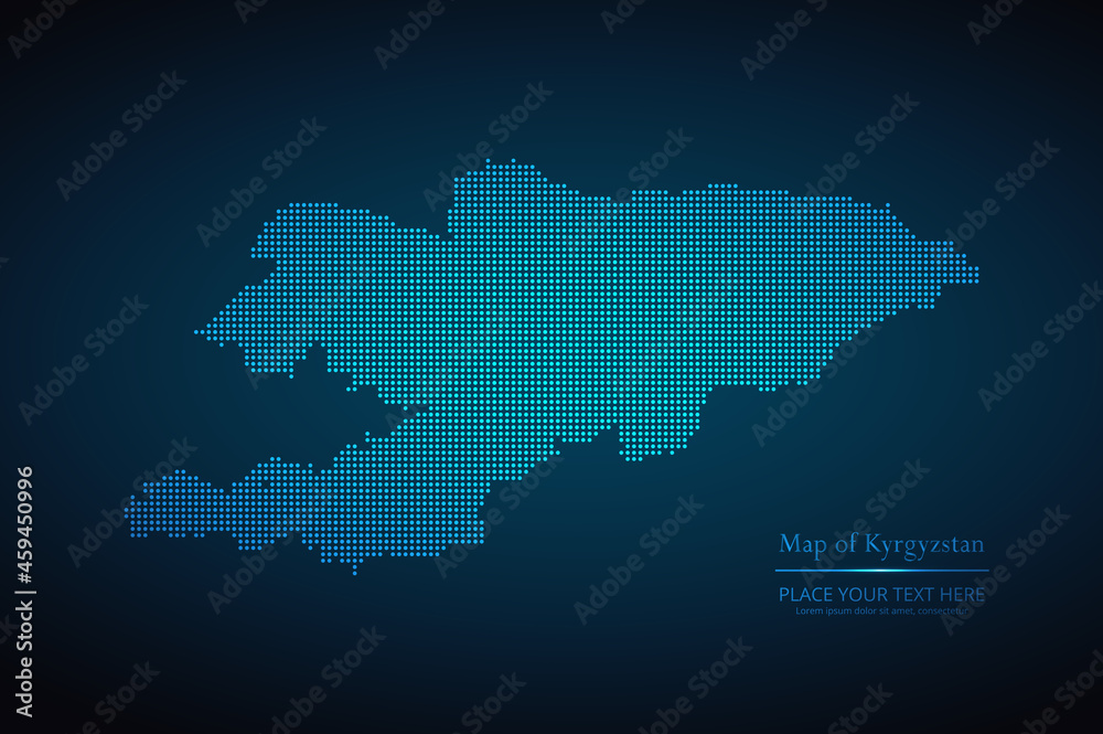 Dotted map of Kyrgyzstan. Vector EPS10
