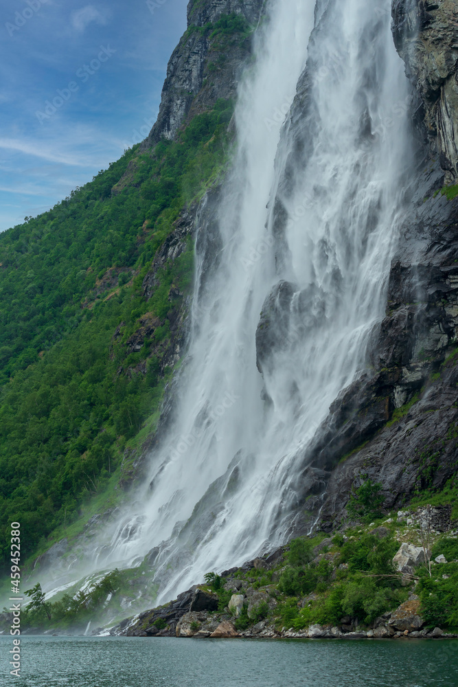 The famous Seven Sisters waterfall in the Geiranger Fjord