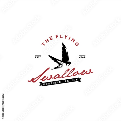 Swallow Swift Bird Logo Design Vector Image