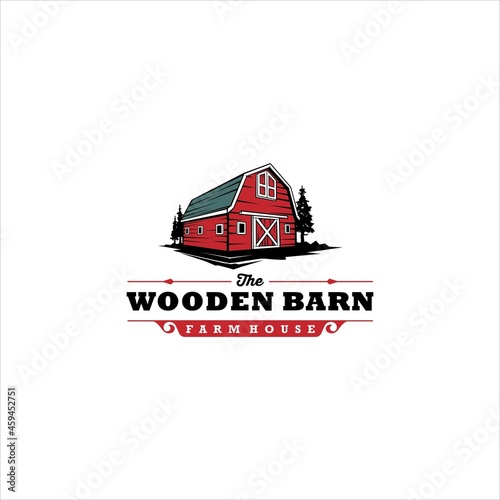 Red Barn Logo Design Vector Image