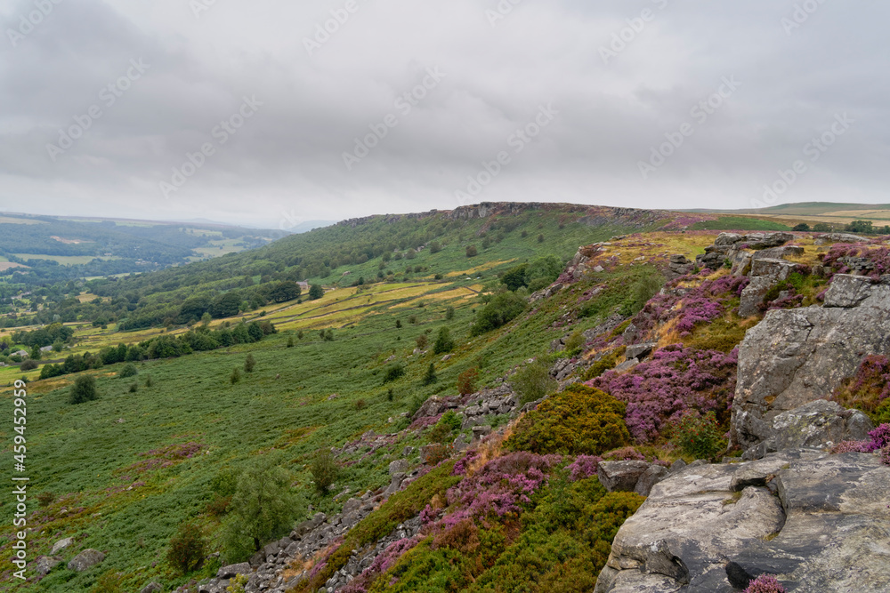 Fototapeta premium Low grey clouds roll across the Derbyshire countryside
