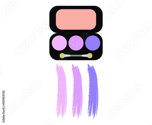 vector palette with shadows. flat image of a palette with decorative cosmetics. face powder