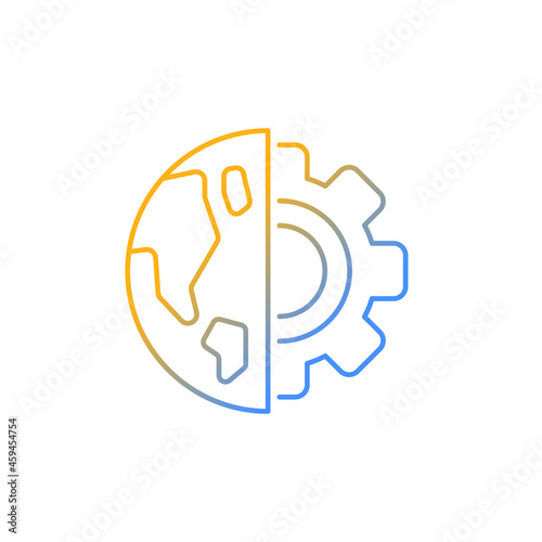 Earth science gradient linear vector icon. Physical environment inestigation. Earth science classes. World exploration. Thin line color symbol. Modern style pictogram. Vector isolated outline drawing photo