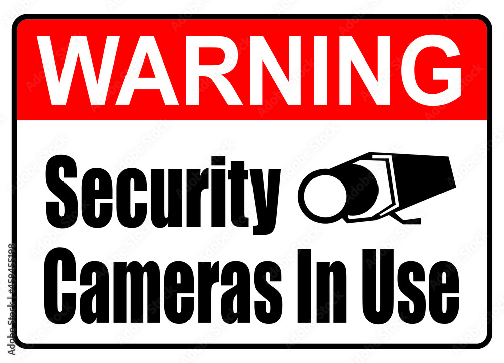 Warning Security Cameras In Use Sign Stock Vector Adobe Stock