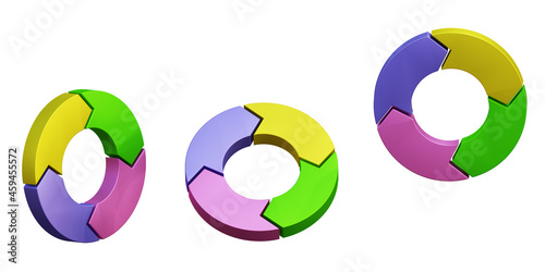 PDCA cycle (plan–do–check–act circle) visualization - iterative four-step management method -3D rendering