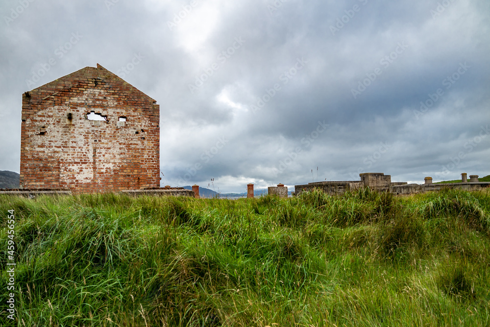 The ruins of Lenan Head fort at the north coast of County Donegal, Ireland. The ruins of Lenan Head fort at the north coast of County Donegal, Ireland.