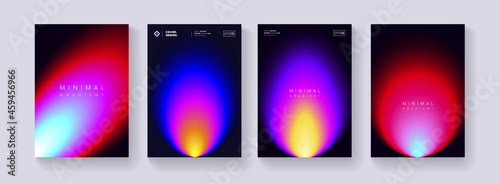 Abstract colorful paint splash backgrounds collection. Gradient minimal iridescent foil graphic mesh. Trendy minimal posters. Backdrop with 3d fluid color shapes. 