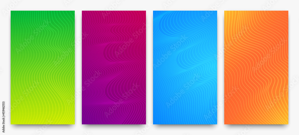 Modern colorful gradient background with wave lines