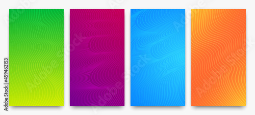 Modern colorful gradient background with wave lines