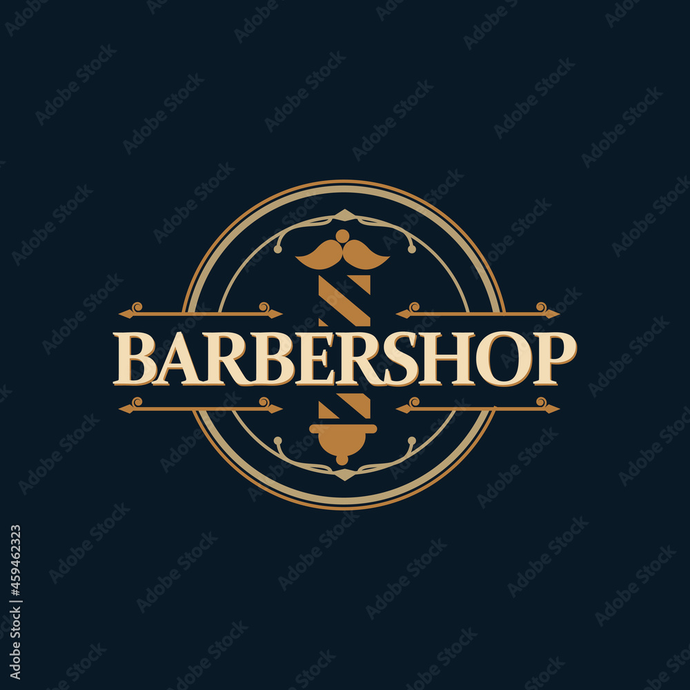 Fototapeta premium Unique vintage Barbershop Logo Design