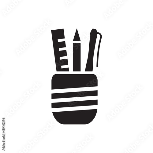 pen holder icon - pencil box icon 