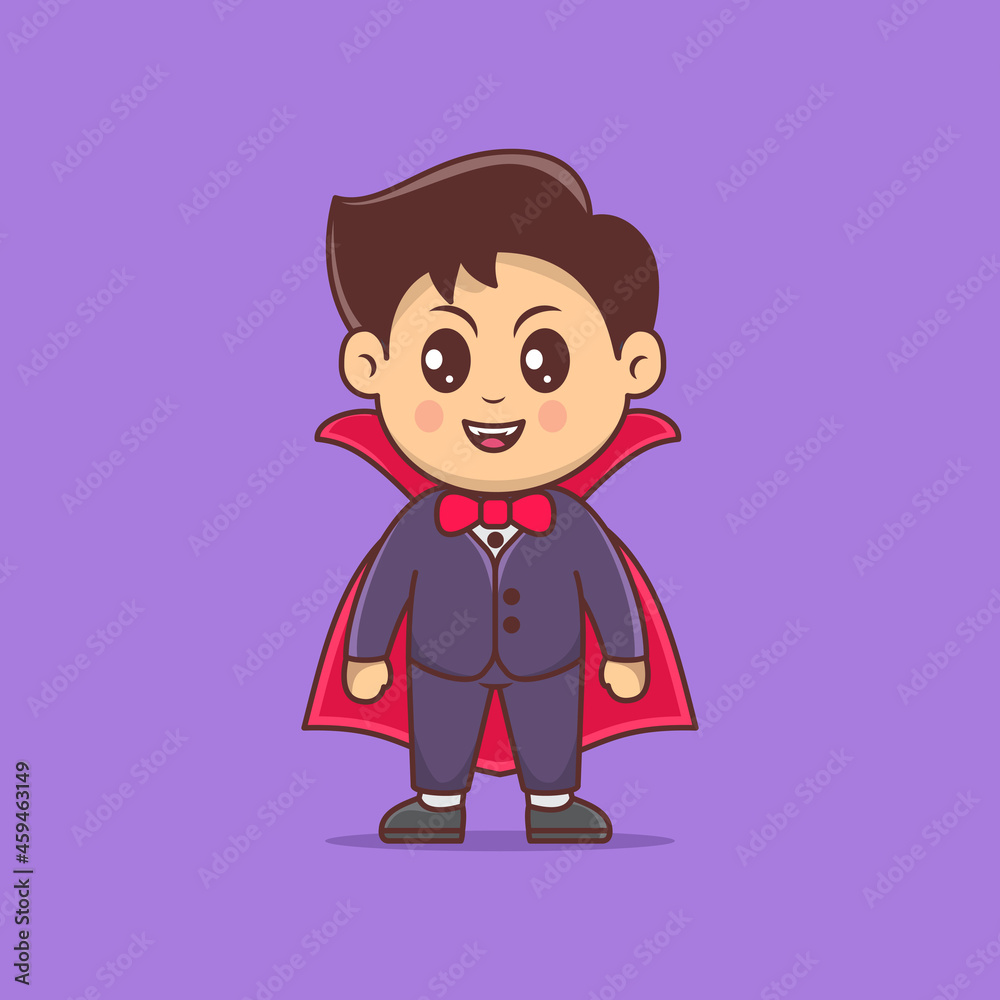 Cute Dracula Boy Cartoon Character vector Illustration Cute Dracula Boy Cartoon Character vector Illustration