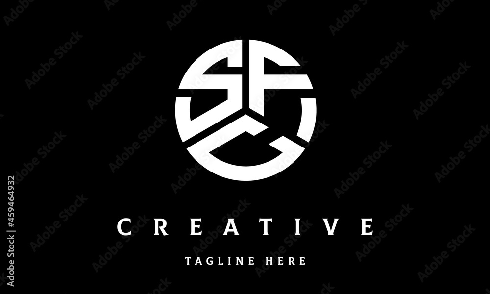SFC creative circle three letter logo vector SFC creative circle three letter logo vector