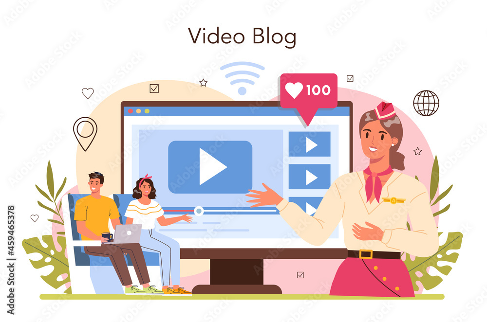 Stewardess online service or platform. Flight attendants help passenger Stewardess online service or platform. Flight attendants help passenger