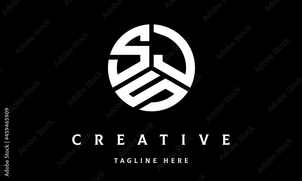 SJS creative circle three letter logo vector SJS creative circle three letter logo vector