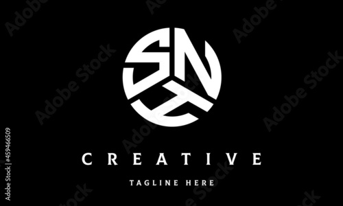 SNH creative circle three letter logo vector photo