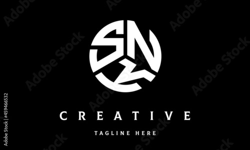 SNK creative circle three letter logo vector photo