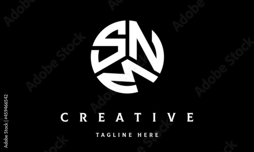 SNM creative circle three letter logo vector photo