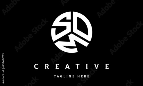 SOM creative circle three letter logo vector