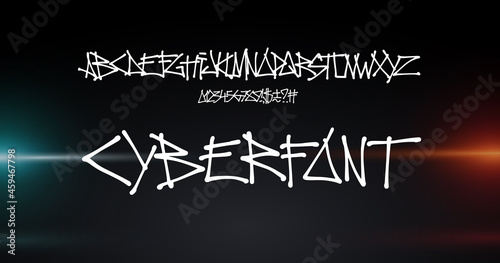 Cyber font. Futuristic vector font for web and app.
