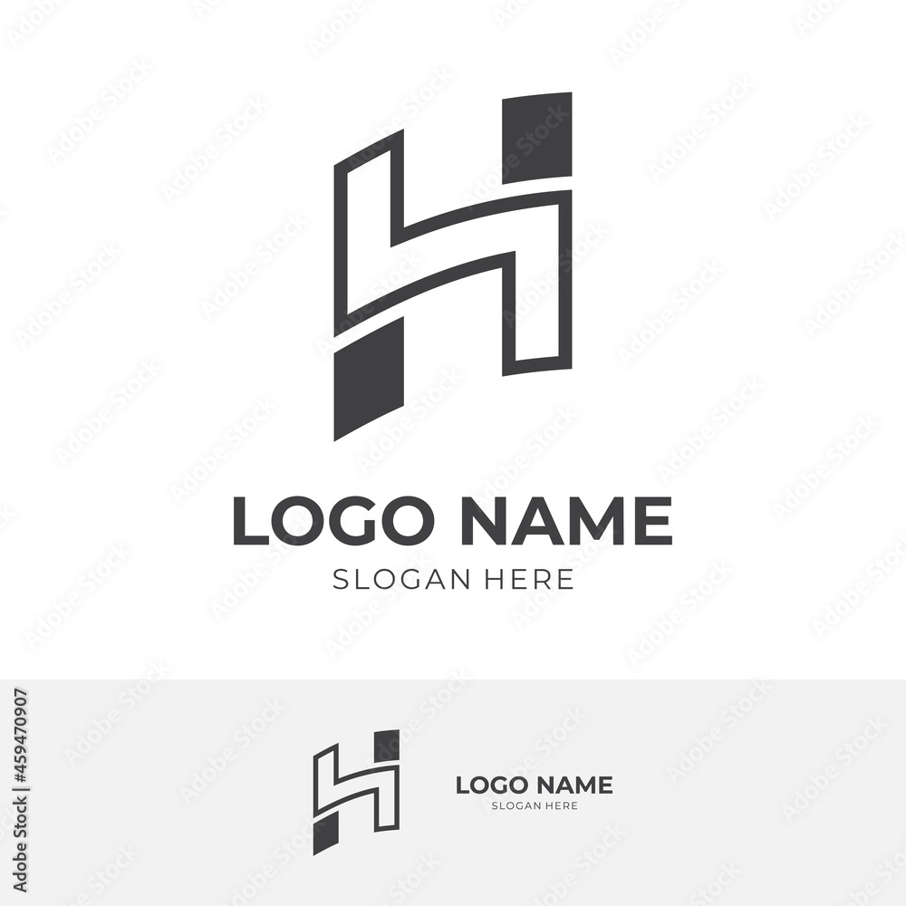 letter H logo design template concept vector with flat black color style letter H logo design template concept vector with flat black color style