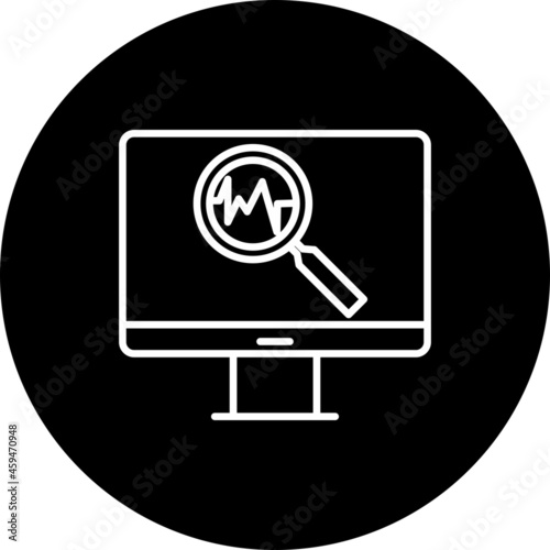  Online Diagnosis Line Inverted Icon Design