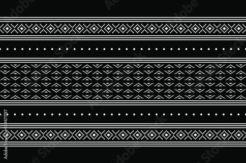 Geometric ethnic oriental seamless pattern traditional Design for background,carpet,wallpaper.clothing,wrapping,Batik fabric,Vector illustration.embroidery style - Sadu, sadou, sadow or sado