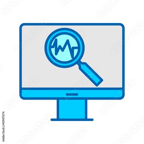  Online Diagnosis Line Bluetone Icon Design