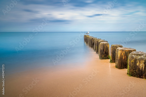 Langzeitbelichtung  long exposure  Strand im Ostseebad K  hlungsborn in Mecklenburg-Vorpommern