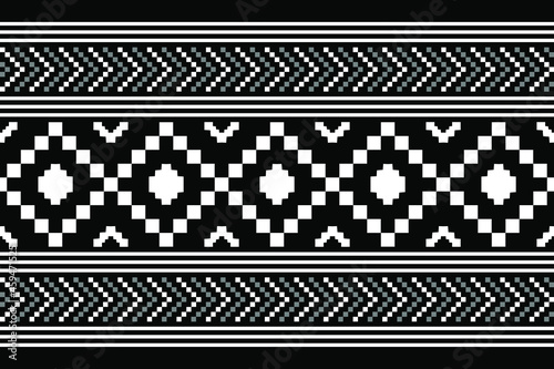 Geometric ethnic oriental seamless pattern traditional Design for background,carpet,wallpaper.clothing,wrapping,Batik fabric,Vector illustration.embroidery style - Sadu, sadou, sadow or sado