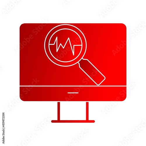 Online Diagnosis Glyph Gradient Icon Design