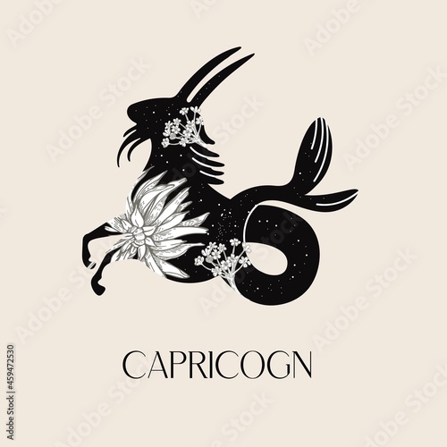 Zodiac sign Capricorn. The symbol of the astrological horoscope.