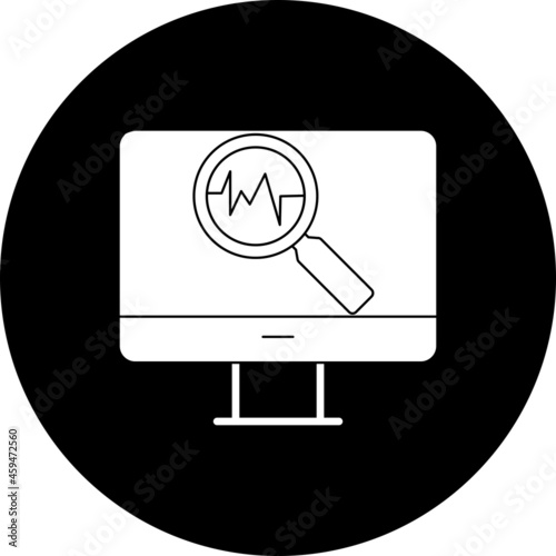 Online Diagnosis Glyph Inverted Icon Design