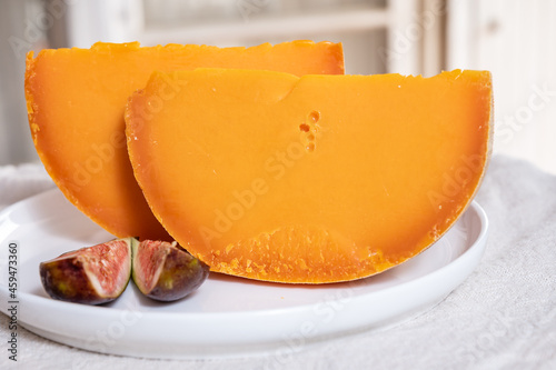 Cheese collection, French cheese mimolette made from cow milk