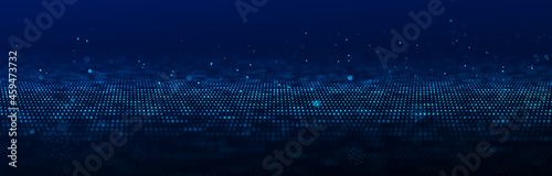 Network connection structure. Abstract mesh background. Big data visualization. 3D rendering. © Vitalii