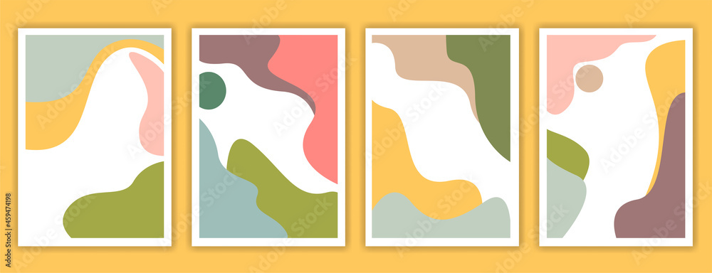 Collection of abstract background designs, minimalist poster, social media promotional content. Vector illustration. modern abstrak pastel color.