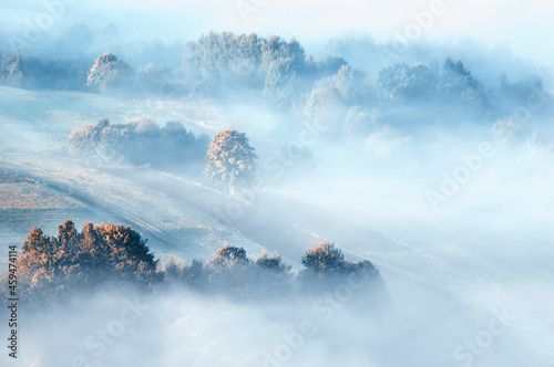 Jesień, mglisty krajobraz © Iwona