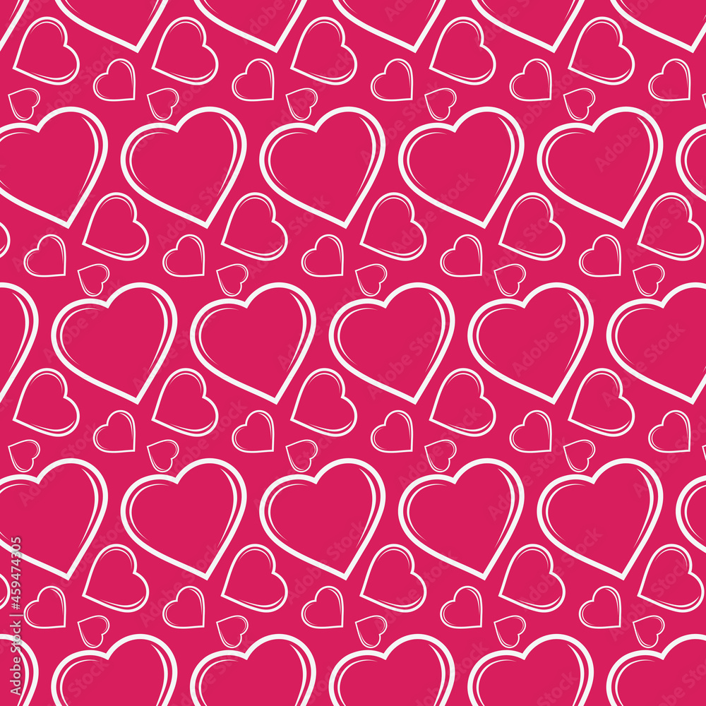 Valentine and Heart Seamless Pattern Background,Heart Pattern Vector Art, Icons, and Graphics