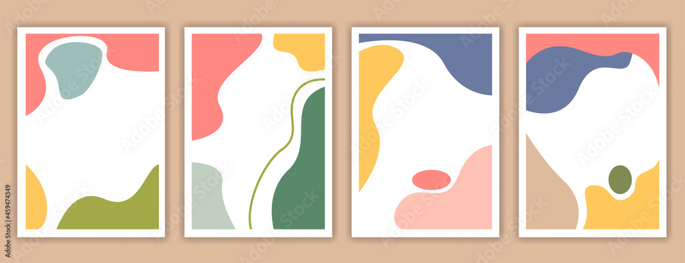 Collection of abstract background designs, minimalist poster, social media promotional content. Vector illustration. modern abstrak pastel color.