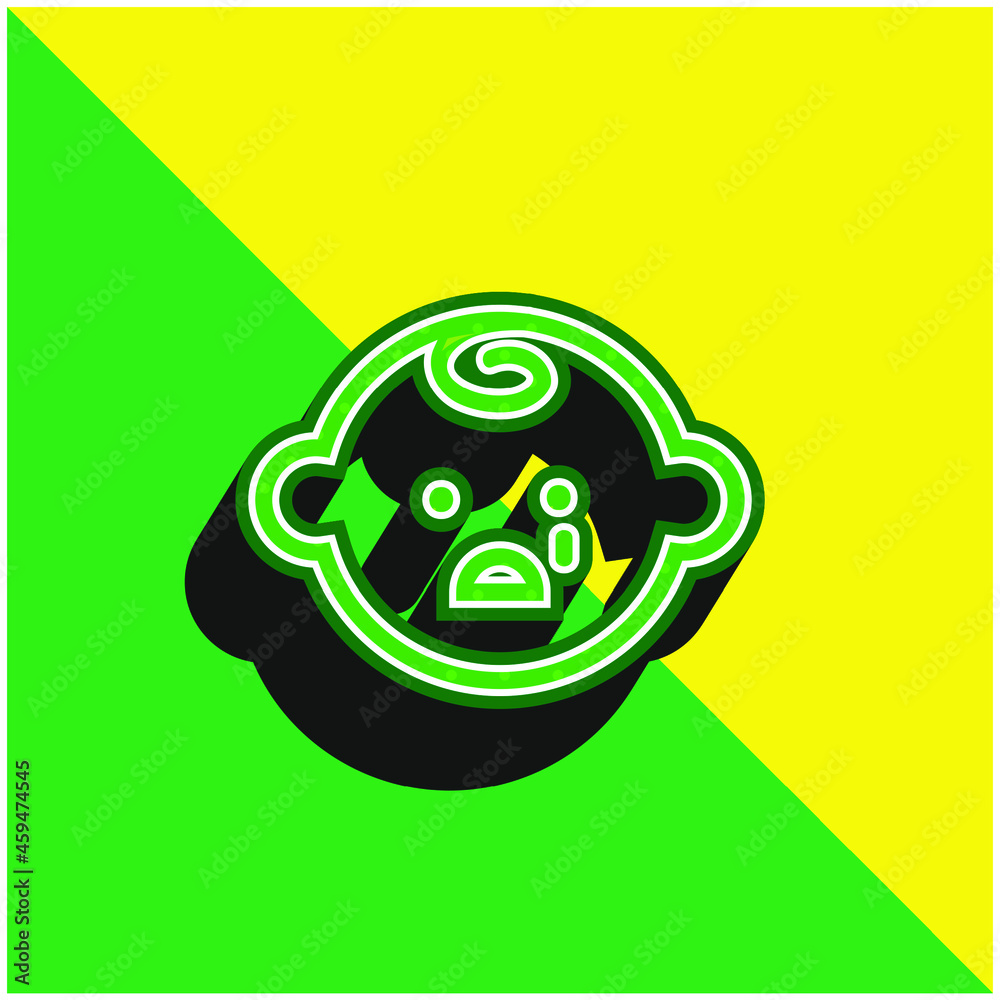 Baby Face Crying Green and yellow modern 3d vector icon logo Baby Face Crying Green and yellow modern 3d vector icon logo