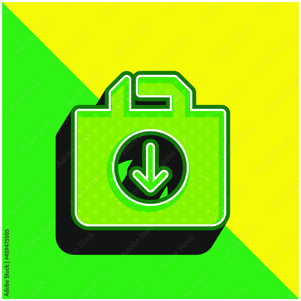 Bag Green and yellow modern 3d vector icon logo