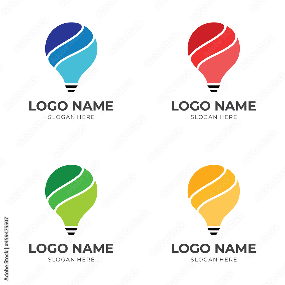 bulb inspiration logo design with flat colorful style bulb inspiration logo design with flat colorful style