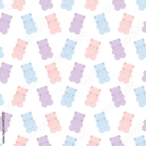 Seamless pattern with colorful gummy bears